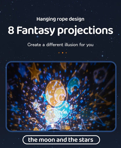 Cute Rabbit Projector Night Light 360° Rotation