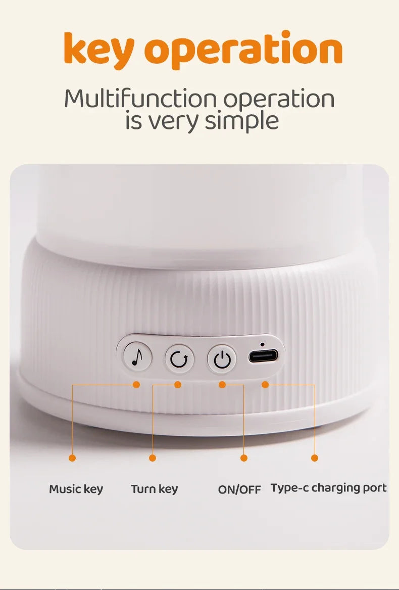 Cute Rabbit Projector Night Light 360° Rotation
