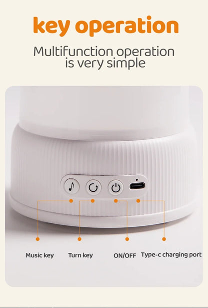 Cute Rabbit Projector Night Light 360° Rotation