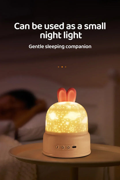 Cute Rabbit Projector Night Light 360° Rotation