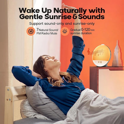 Wake Up Light Alarm Clock with Sunrise Sunset Simulation