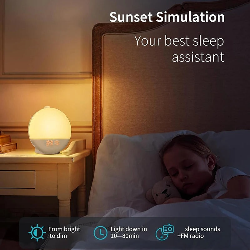 Wake Up Light Alarm Clock with Sunrise Sunset Simulation